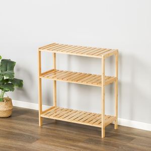Modern 3-Tier Bamboo Storage Shelf <b>Freestanding</b> Shelving <b>Unit</b> for Bathroom Balcony & <b>Kitchen</b> - Product Image 4