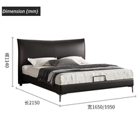 Offre Spéciale de meubles modernes de luxe pour chambre à coucher King Size Lit en cuir minimaliste de qualité avec cadre en bois massif pour usage domestique