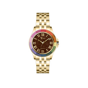 Reloj de Moda para Mujer, Correa de Aleación, Movimiento de Cuarzo, Bisel Iridiscente, Esfera de Cristal, Resistente al Agua, para Fiestas, Negocios y Uso Diario - Product Image 2
