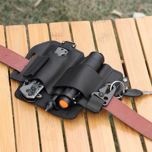 Outdoor Zaklamp Messenhouder Echt Lederen Edc Pocket Organizer Multitool Schede Voor Mannen Cadeau - Product Image 3