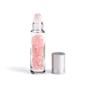 Roller Top Essential Oil Bottles in Stock! 5ml 10ml Gemstone Crystal with Quartz Glass Roll on Customized Logo Personal Care OEN