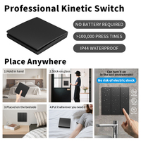 Juego de control dual de un canal de autoalimentación, interruptor impermeable RF433, interruptor cinético inalámbrico para luz/hogar inteligente