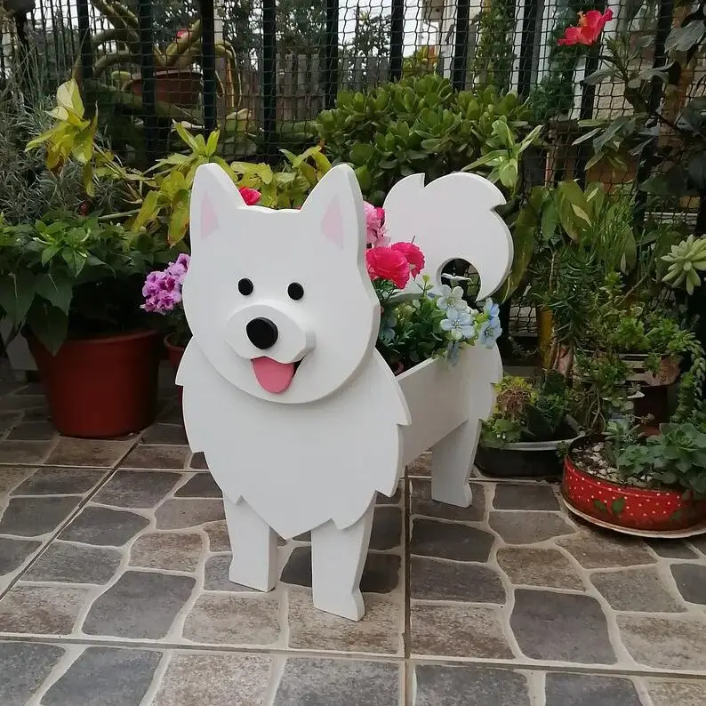Vaso de flores em PVC em forma de animal de cachorro fofo, vaso de flores de desenho animado, plantador de plástico, atacado de fábrica