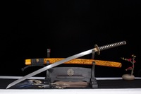 Épée Serpent Doré de Longquan, forgée à la main, motif Damas à quatre feuilles, accessoire de samouraï, cadeau pour homme, collection, décoration