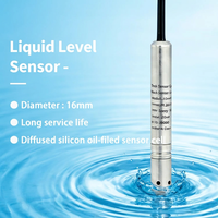 Sonde de niveau d'eau submersible 50M 16mm 4-20mA RS485 pour puits profond, barrage souterrain et inondation