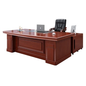 Modern High-End Wood Executive Desk Large Single Office Desk Chair <strong>Set</strong> for <strong>Chairman</strong> President - Product Image 4