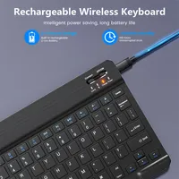 Mini Teclado y Ratón Inalámbricos Portátiles para Mac, iPhone, iPad, iOS, Android, Windows, Teléfono Móvil, Oficina, Viajes