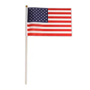 Custom Wholesale Cheap Country Hand Held Flags Custom Printing Hand Waving Flag