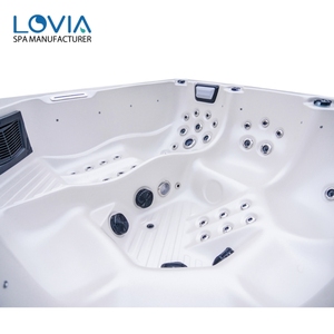 Bain à remous extérieur hors sol Joye Hot Tub Balboa <span class=keywords><strong>Spa</strong></span>, baignoire à remous carrée pour 6 personnes avec structure en aluminium et WIFI Balboa - Product Image 3