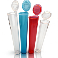 Tube en plastique transparent à ouverture facile de 73 mm, 98 mm, 116 mm, 120 mm, avec logo personnalisé, résistant aux enfants, pour l'emballage de cigarettes enroulées