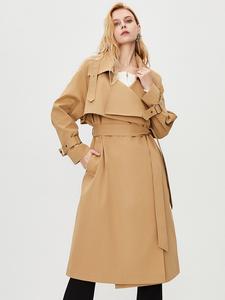 Femmes à la mode automne nouveau Design goutte épaule manches longues surdimensionné <span class=keywords><strong>mi</strong></span>-<span class=keywords><strong>long</strong></span> <span class=keywords><strong>Trench</strong></span> Coat avec ceinture - Product Image 6