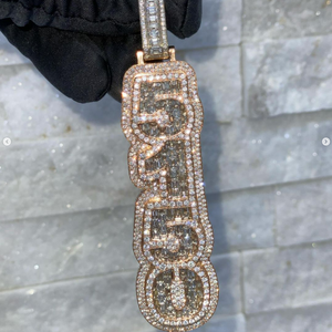 Iced out perhiasan Moissanite huruf liontin vertikal 925 perak <span class=keywords><strong>2</strong></span> lapisan berlian lab liontin kustom untuk rantai Tautan Kuba - Product Image 6