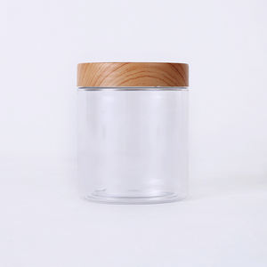 Bocaux en plastique transparents vides de 100 ml, 120 ml, 150 ml, 200 ml, 250 ml, 500 ml avec couvercle en bois - Product Image 2