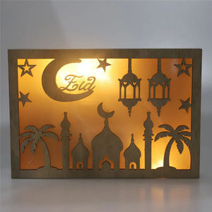 Islamo musulmano Ramadan partito ornamenti in legno incandescente EID Mubarak decorazioni decorazioni Ramadan per la parete di casa - Product Image 6