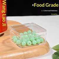 Boîte de présentation blindée de 6 cm d'épaisseur pour accessoires de stand, boîte de rangement pour perles, boîte de collection carrée en plastique haute transparence