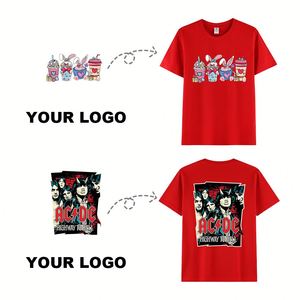 Camiseta de Manga Corta de Algodón Peinado Puro 200G para Adulto, Cuello Redondo, Unisex, Lisa, Casual, Camiseta Básica Cultural - Product Image 3