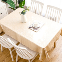 Nappe en vinyle brodée florale robuste imperméable à l'huile résistant aux taches couverture de table essuyable pour la décoration de la maison