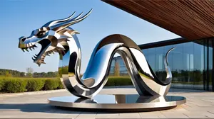 Grande giardino design unico arte in acciaio inox animale cavallo statua per arredamento aziendale