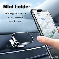 Support Téléphone Voiture Magnétique Puissant à Rotation 360°, Universel, Mini, en Alliage de Zinc, 8 Aimants, Bande Métallique Adhésive pour Tableau de Bord - Vente Chaude