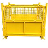Caisse en acier pour palettes, matériau Q235, lourde, 1200 kg, palette d'entrepôt, cage de stockage en métal pliable, palette pliable, boîte en métal