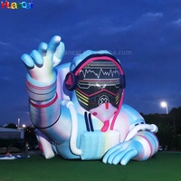 Beau dessin animé gonflable Charater astronaute gonflable géant Spaceman gonflable avec RGB éclairé