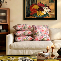 Housse de coussin imprimée moderne en polyester doux avec fermeture éclair