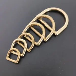 Solid brass D ring leather craft hardware for dog lead collar and horse reigns