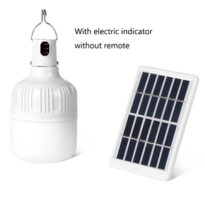 Bombilla de panel solar recargable de energía led colgante con control remoto impermeable para exteriores para acampar, patio, mercado nocturno - Product Image 2