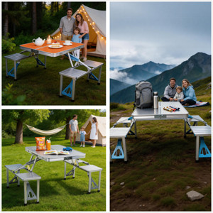Factory Wholesale: Folding <b>Table</b> With Chairs Set for <b>Outdoor</b> Commercial Events and Professional Camping - OEM Customized - Product Image 2