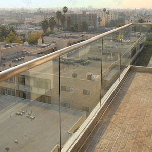 Barandilla <span class=keywords><strong>de</strong></span> Vidrio para Exteriores, Instalación Conveniente, Barandilla <span class=keywords><strong>de</strong></span> Vidrio para Escaleras y Balcones <span class=keywords><strong>de</strong></span> Acero Inoxidable Galvanizado - Product Image 1