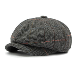 Casquette de gavroche en tweed à chevrons pour homme et femme Casquette à carreaux rayée vintage classique <span class=keywords><strong>irlande</strong></span> Ivy Gatsby Cabbie Driving Golf Flat Hat - Product Image 4