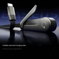 Câble de charge invisible 2-en-1 avec support multi-angles réglable Type C, charge rapide 240W, 1,5 m