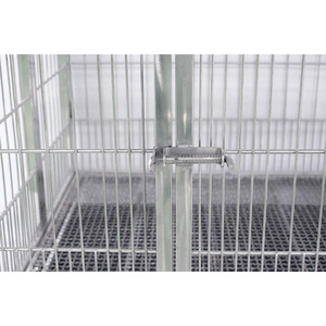 Gabbia per l'allevamento <span class=keywords><strong>di</strong></span> <span class=keywords><strong>cani</strong></span> pieghevole e traspirante in acciaio inossidabile 304 SolidPET, a tre o quattro posti, con tubi quadrati, per <span class=keywords><strong>cani</strong></span> <span class=keywords><strong>di</strong></span> taglia <span class=keywords><strong>mini</strong></span>/piccola, per tutte le stagioni - Product Image 4
