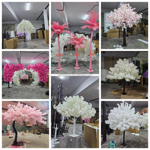 Arbres artificiels de cerisier rouges de 1,5 m, couleur personnalisée LEDA, pour centres de table, décoration d'allée de mariage, décoration de scène et de table pour événements. - Product Image 4