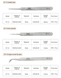 Juego <span class=keywords><strong>de</strong></span> herramientas <span class=keywords><strong>de</strong></span> reparación <span class=keywords><strong>de</strong></span> montaje <span class=keywords><strong>de</strong></span> punta fina recta curvada, pinzas <span class=keywords><strong>de</strong></span> acero inoxidable Vetus no magnéticas industriales <span class=keywords><strong>de</strong></span> alta precisión - Product Image 4
