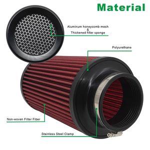 Xe lưu lượng cao Bộ lọc không khí 3 "3.5 4inch không khí lạnh intake phổ bộ lọc cho thể thao đua xe động cơ không khí đầu vào 76mm 89mm 101mm - Product Image 2