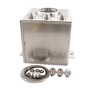 YH020 2L Aluminum Fuel Surge Tank Square Auxiliary Fuel Buffer Tank Racing Car Mod AN6 Fuel Cell - Product Image 1