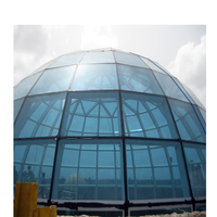 Dôme en verre géodésique, structure en acier préfabriqué, couverture de toit en verre, puits de lumière, dôme en verre pour mosquée