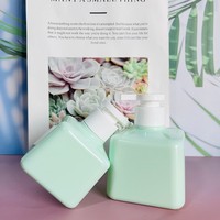 200ml 300ml vert rose blanc carré en plastique PETG lotion de lavage corporel bouteille de shampooing avec pompe pour bouteille d'emballage de savon liquide