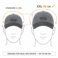 Gorra de Béisbol Unisex de 68cm XXL de 5 Paneles, Talla Grande, Contraste de Color, Corona Profunda, Beige Marino, Algodón Lavado, Venta al por Mayor