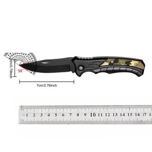 Coltello da Sopravvivenza Tascabile Pieghevole Multiuso da Caccia per Esterni e Foresta con Lama Nera - Product Image 2