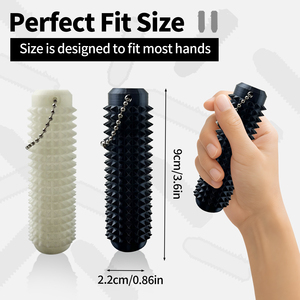 Porte-clés anti-stress en plastique écologique format poche, design Grippie à picots, pour soulager l'anxiété et la tension positive - Product Image 6