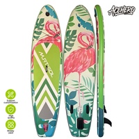 Planche de paddle gonflable à haute flottabilité avec technologie Drop Stitch, imprimé flamant rose, pour adultes et couples, écologique, portable, équipement de sports nautiques