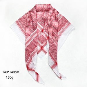 高品质阿拉伯迪拜沙特阿拉伯男士中东头巾Keffiyeh Shemagh 140 * 140厘米大号方形围巾披肩 - Product Image 6