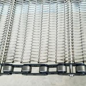 Paslanmaz Çelik Spiral Tel Örgü Kumaş Zincir Bağlantılı Konveyör Bant - Product Image 3