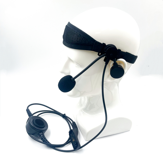 Single Side Tactical Wired Headset with Big Type PTT for Public Safety Two Way Radio Compatible PU Material Fits Right/Left Ear