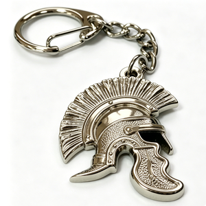 Llavero de aleación de zinc vintage con diseño de casco romano, impreso con UV, mosquetón, regalo de recuerdo, forma irregular, dije metálico resistente - Product Image 3