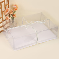 Vente en gros de boîtes à gâteaux transparentes rectangulaires de 70*90*20 cm, boîtes à gâteaux en papier mat gaufré pour mariage, remise de diplômes des étudiants