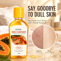 Huile corporelle 100% pure de papaye avec vitamine E pour le soin du visage, du cou, de la taille et des membres - Hydratant de spa pressé à froid
