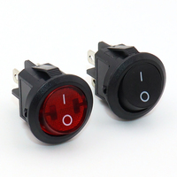 Interrupteur à bascule rond de 20 mm KCD1 à 4 broches, 2 positions, éclairé, mini-interrupteur pour bateau, 6A 250VAC, pour le contrôle de l'alimentation des petits appareils